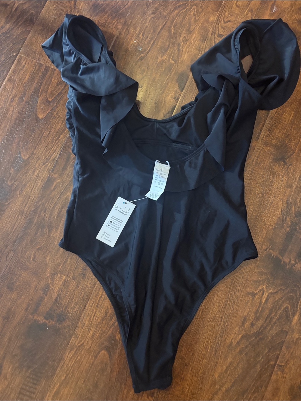 Black Swim with Ruffle - Picture 3 of 5